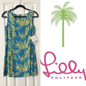 Lilly Pulitzer Blue and Yellow Silk Mini Dress